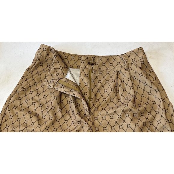 Shein Black/Beige Diamond Print Shorts Polyester Blend Size 6/Med (US)/38 (EU) - Picture 5 of 16